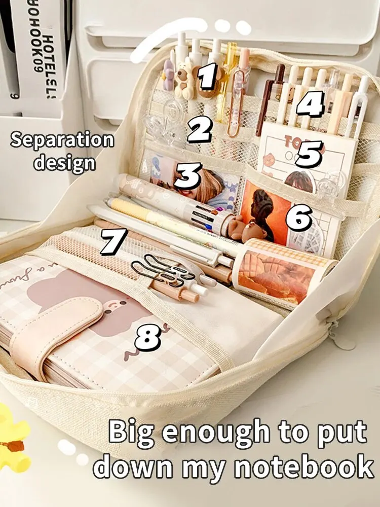 1PC StationeryBag 연필 케이스 대용량 연필 케이스 휴대용 연필 케이스 편지지 상자 화장품 휴대용 선물 적합한 F