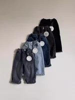 Spring Summer New Baby Girls Loose Casual Pants Toddler Boys Solid Simple Denim Trousers Children Infant Fashion Versatile Jeans 5