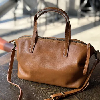2025 cowhide Leather Hobo Tote Bag High Quality Women Top-handle Handbags work daily female shoulder crossbody zipper bag lady