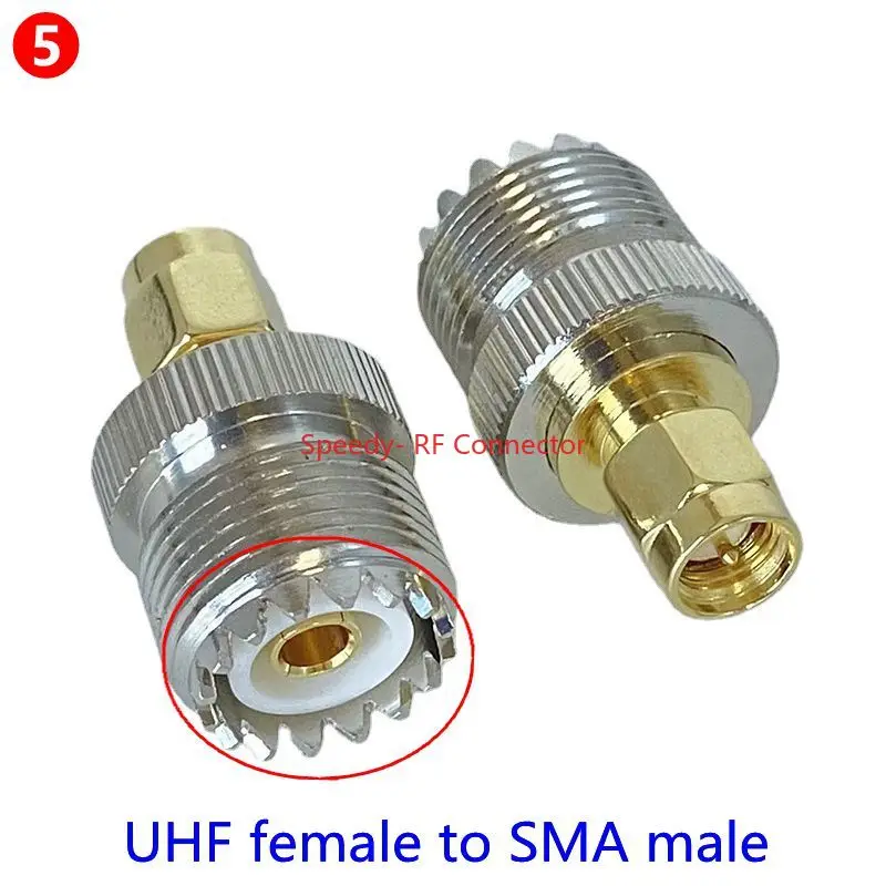 Premium UHF to SMA Coaxial Adapter Connector - Brass RF Terminals