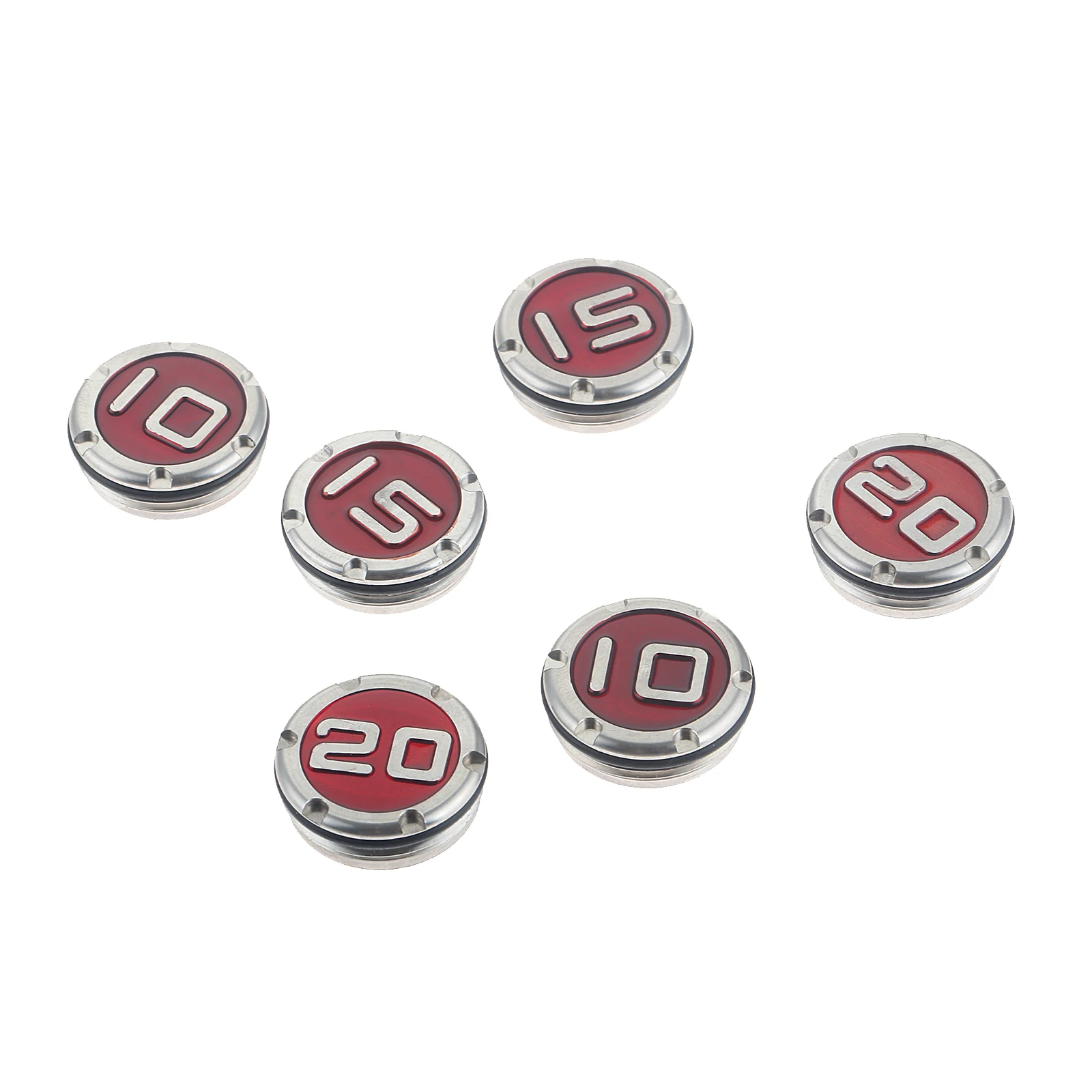 

2 Pcs Golf Weights 10g 15g 20g 22mm Red Number Stainless Steel for Newport Series Golo Series California Series Phantom Series