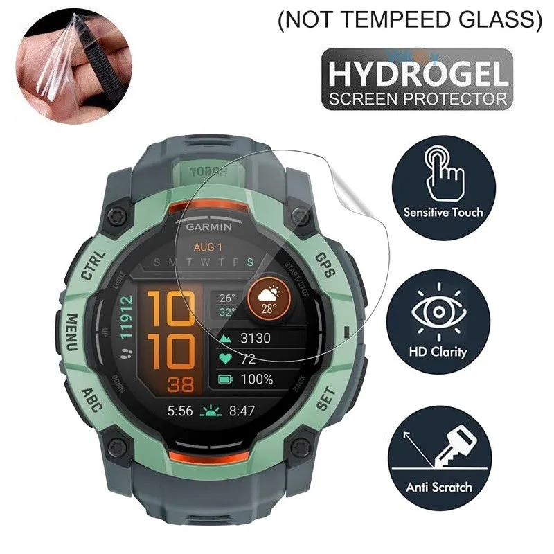 3/10PCS Garmin Instinct 3 Instinct3 50mm Instinct E 40/45mm SmartWatch HD 투명 소프트 필름 용 TPU 하이드로 겔 스크린 보호 필름