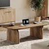 Rectangle Coffee Table, 47-Inch Wood Rectangular Living Room Table, Farmhouse Accent Center Table Low Cocktail Tea Table with S 4