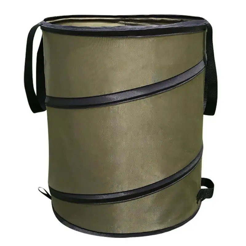 

New Garbage Storage Bag Portable Collapsible PopUp Garden Leaf Trash Can Flowers Garden Camping Grass Collection Bin