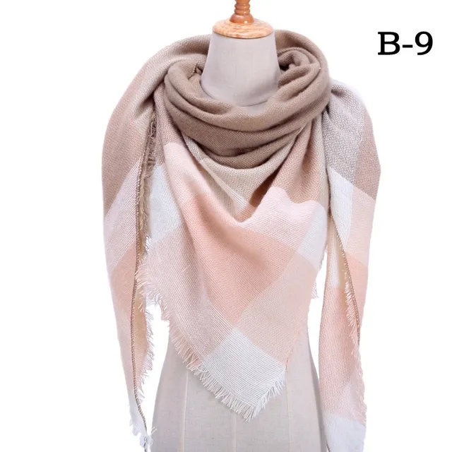 2021 new Cashmere Scarf For Women Plaid Knitted Triangle Pashmina Winter Warm Shawl Wraps Bufanda Female Soft Neck Echarpe UB-9