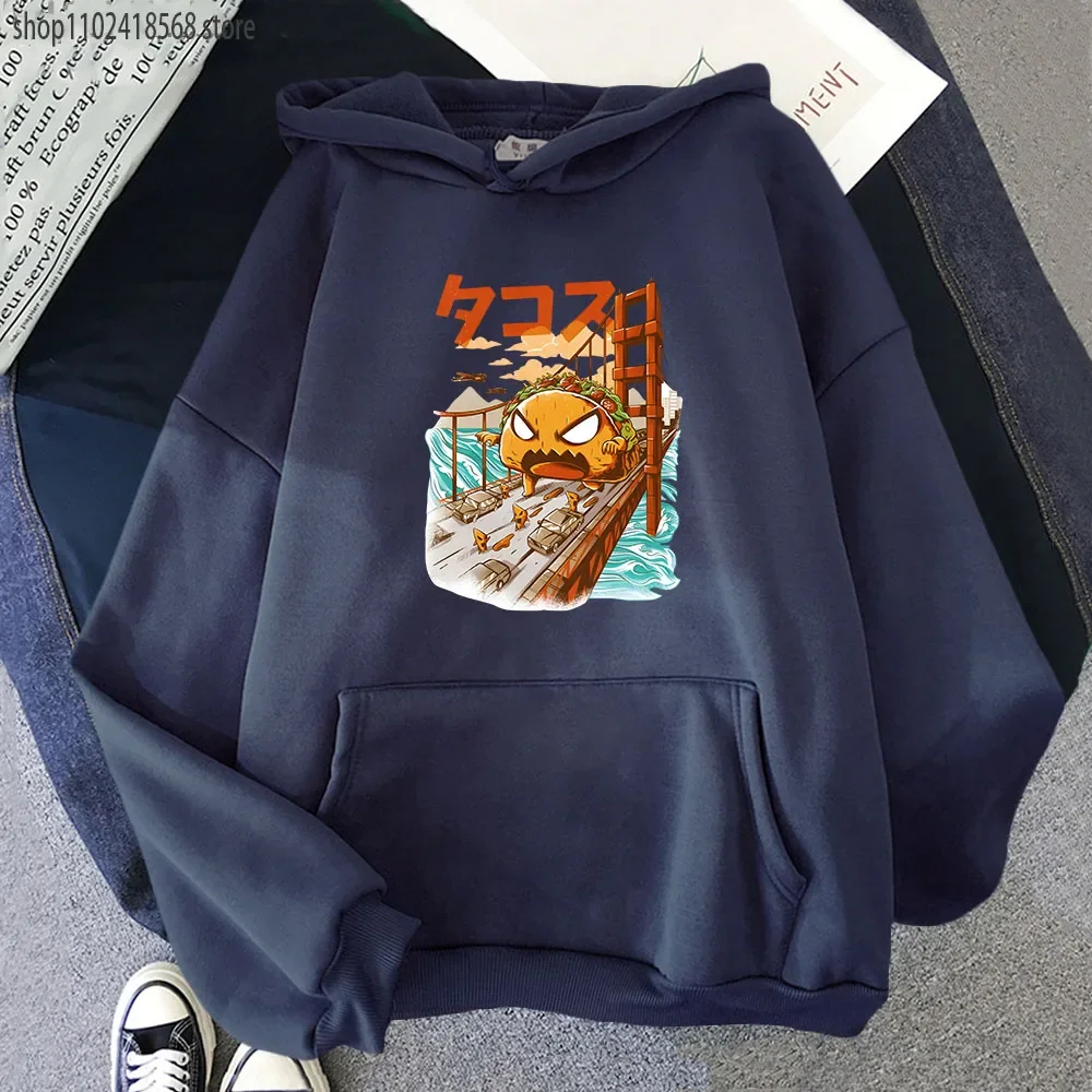 Japanese Monster Funny Print Hoodies Hip Hop Streetwear Women Harajuku Men Spring Autumn Winter Clothes Long Sleeve Top Unisex