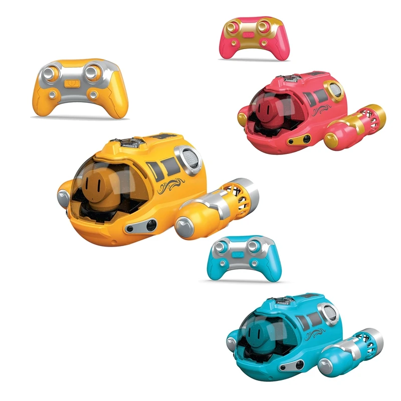 Mini Rc Boat 2.4G Spray Remote Control Boat Durable Children'S Water Toys Regalo Di Compleanno Sottomarino A Forma Di Barca Giocattoli Gialli