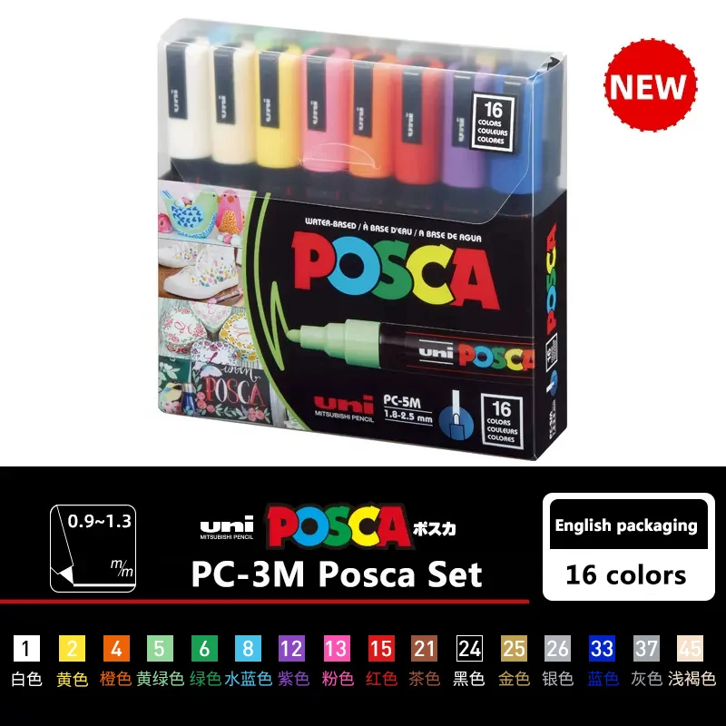 Wholesale UNI POSCA Markers Pen Set PC 1M, PC, 3M, PC 5M For POP  Advertising, Posters, Graffiti, Note Marker Pen, Hand Painted Art Supplies  From Japan 231124 From Jiu10, $25.88