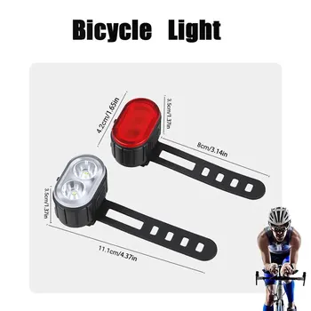 Luci per bicicletta ricaricabili tramite USB, lampada di avvertimento per la sicurezza in bicicletta, torcia da ciclismo impermeabile per esterni, per mountain bike e bici da strada