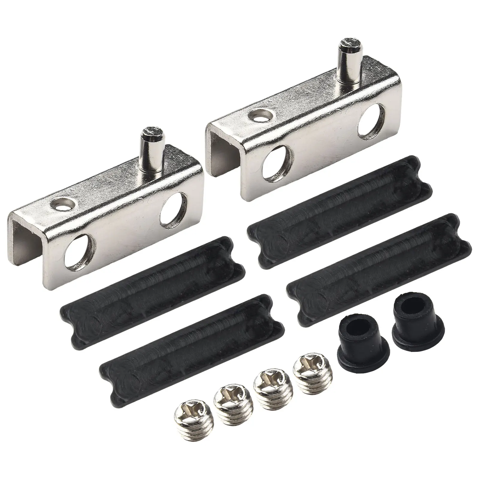 

2PCS Glass Door Hinge Double Sided Without Hole Stainless Steel Cabinet Cupboard Glass Clamps Clip For 40*13mm Degree