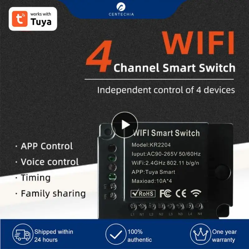 Tuya Smart Life Wifi Switch Relè Breaker Module Home Alexa Echo Voice Control Smart Lighting Timer Switch