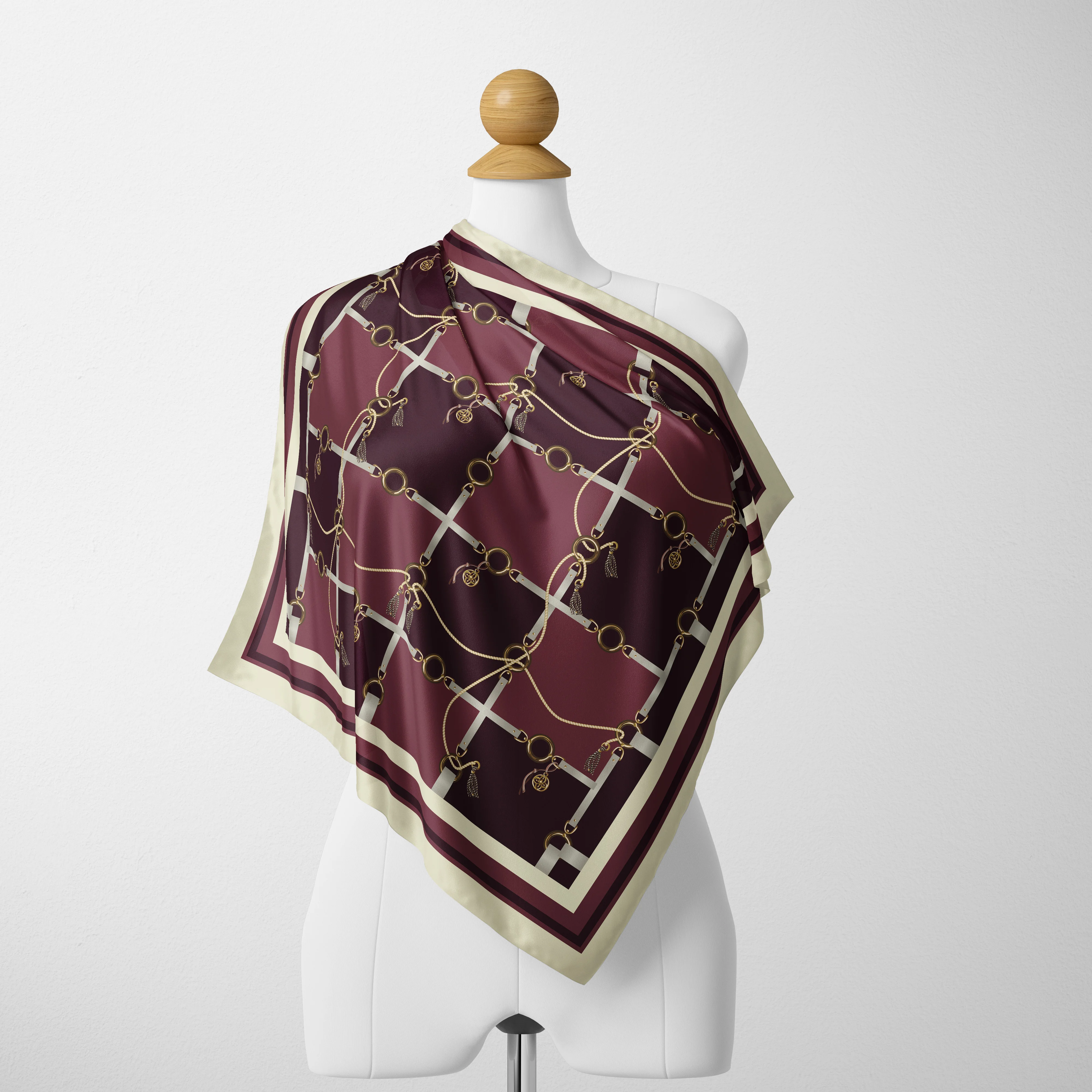 70cm*70cm Floral Print Silk Square Scarf Women Kerchief Hairband Neckerchief Head Hijab Lady Headband Foulard Bag Ribbon