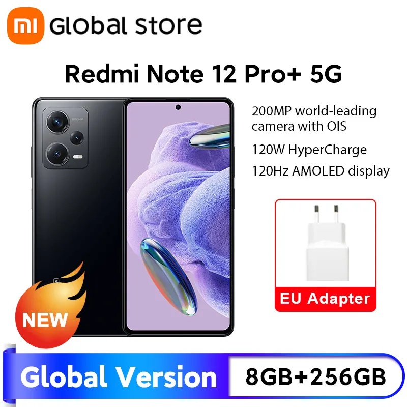 Xiaomi Redmi Note 12 Pro Plus, versión Global, 5G, 8GB + 256GB, cámara de  200MP, 120Hz, AMOLED, carga de 120W - AliExpress