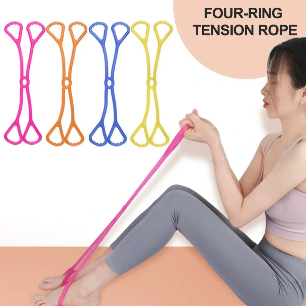 

Yoga Exercise Elastic Rope TPE 8-Figure Resistance Band Four-Ring Stretch Fitness Band Arm Back Shoulder Exercise Elastic Rope