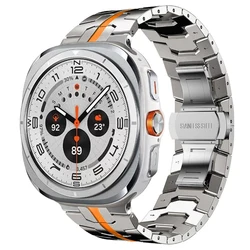 Titanium Luxury Metal Bracelet Strap - L(180mm) (Titanium orange)