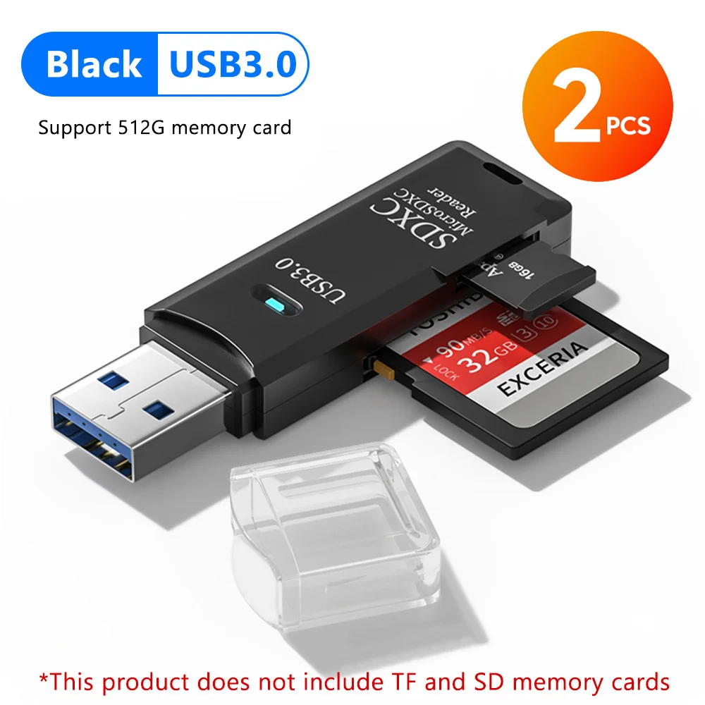 2-in-1 USB3.0/2.0 Card Reader USB3.0 To SD TF Memory Card thumbnail 2