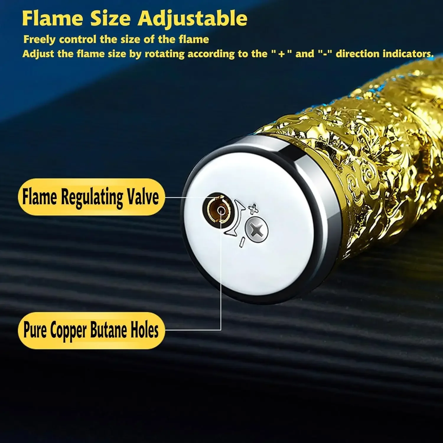 Embossed Dragon Torch Lighter - Refillable Windproof Jet Flame Gift Edition