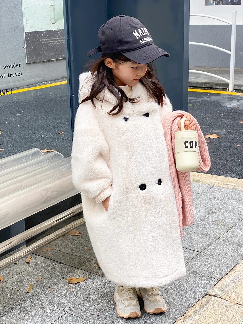 인조 모피 여아 코트, 어린이 인공 밍크 재킷, 가을 겨울 따뜻한 느슨한 두꺼운..