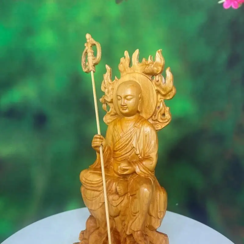 

Taihang Thuja Sutchuenensis Wood Carving Solid King of Tibet Station Bodhisattva Character Buddha Ornament Home Character Decora