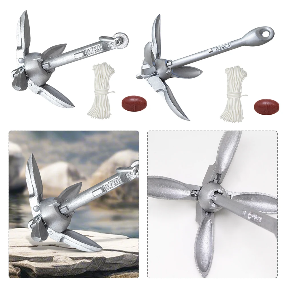 0.7/1.5KG Grapnel Anchor with 65ft Marine Rope and Buoy Boat Anchor Kayak Anchor for Kayaks Canoes Paddle Boards