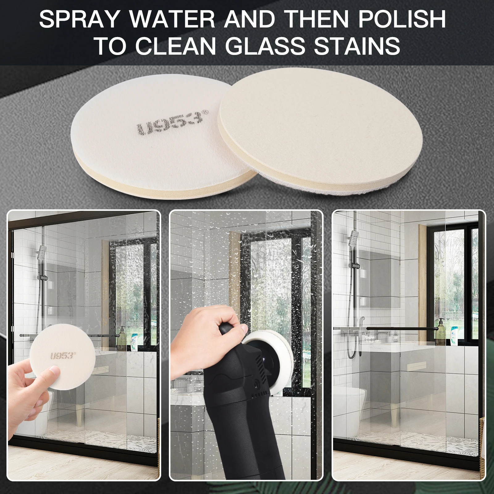 NEW Cerium Oxide Wool Polishing Pad 1PC for Glass Rainbow Effect Removal Glass Water Stains Alkali Acid Frost