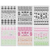 Little Fresh Theme Nail Stickers High-end Plaid Pattern Bow Black Rose INS Love Text Design Nail Art Decoration Decals 1