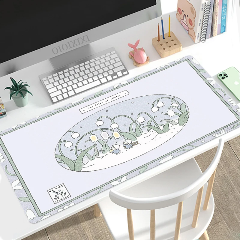 Bonito Coelho Verde Anime Mouse Pad Gaming xl Grande Casa hd Mousepad Xxl Teclado Almofada do Escritório Macio Não-deslizamento Tapete Computador Mousepad