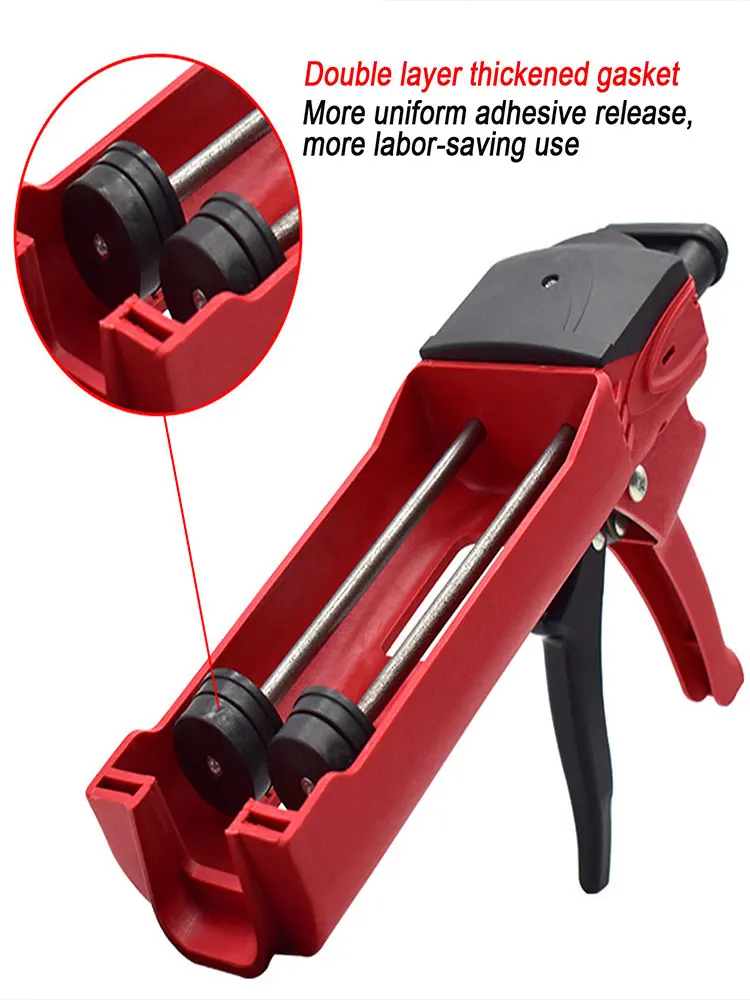 400ml Plastic + Steel Dual Applicator Hydraulic Manual Glue Gun Caulk Gun for Ceramic Tile Seam Home Repair Tool caulking tools caulking gun nozzles caulking gun