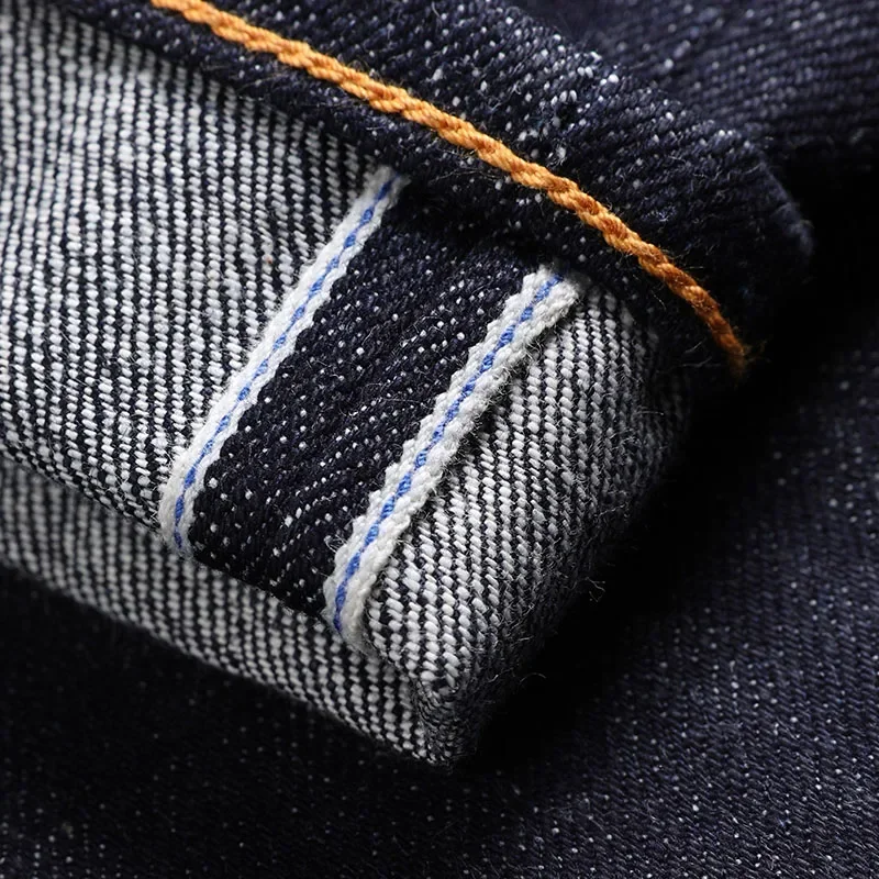 DN-0004  Heavy Weight 18oz Indigo Selvage Unwashed Pants Unsanforised Thick High Waist Raw Denim Jean 5