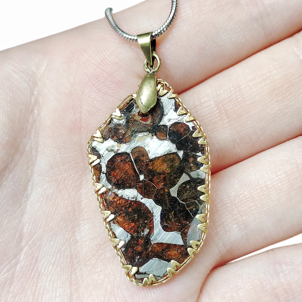 

Olive Meteorite Pendant Serico Kenya Olive Meteorite Necklace Natural Meteorite Material Pendant