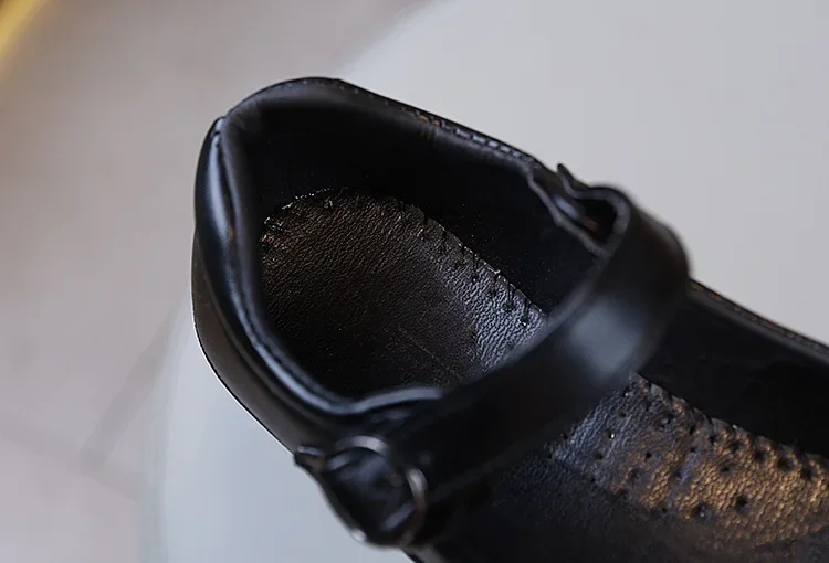Frühling Herbst Kinder Schwarze Uniformschuhe Bestickte Mary Jane Schuhe für Mädchen Rutschfeste Schulkinderschuhe aus Leder – Detail 6