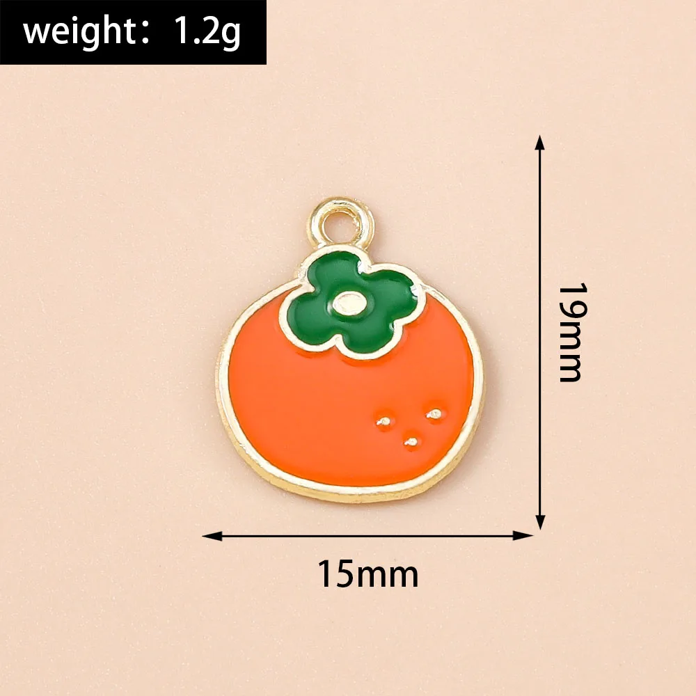 Leslie 10 Stück süße Früchte Charms Emaille Apfel Banane Erdbeere Wassermelone Ananas Kirsche Anhänger für Ohrringe Schmuckherstellung – Detail 11