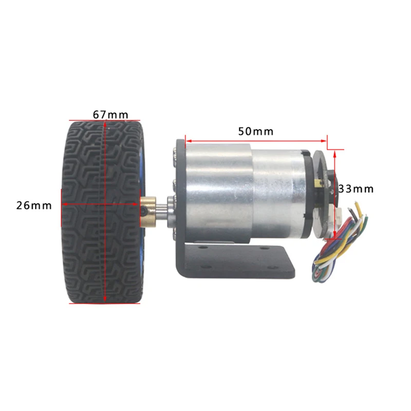 JGB37-520B DC12V 24V CW-CCW 37mm 기어 모터 71600RPM AB 홀 엔코더 65mm 스마트 자동차 휠 DIY 키트 고토크 마이크로 모터