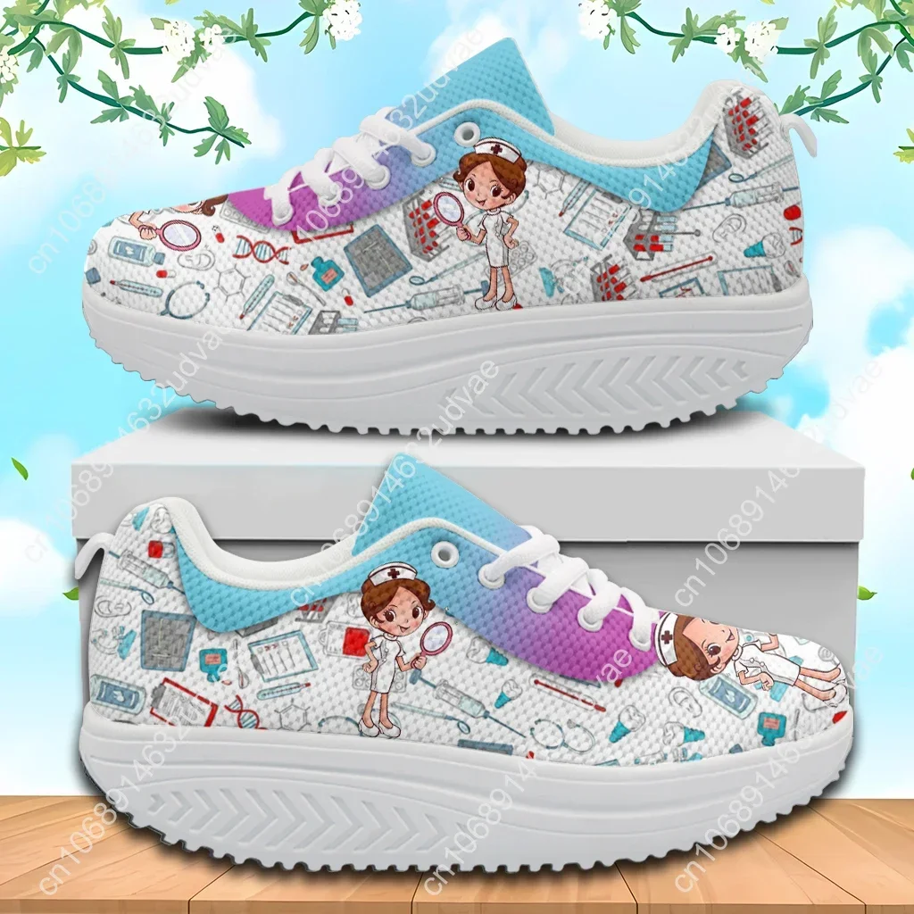 Fashion Women's Nurse Shoes Non-Slip Soft Platform Sneakers Medical Assitant Pattern Air Cushion Footwear Zapatos