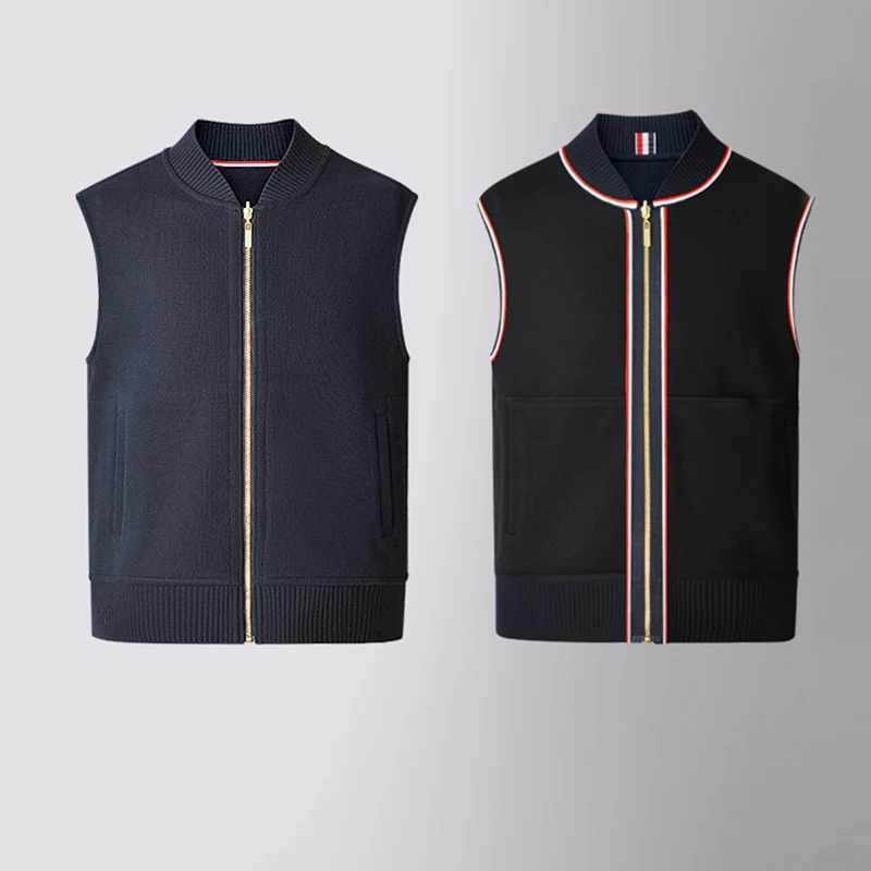 Fashion Men Vest Spring Autumn Casual Sleeveless Jacket High Quality New Handsome Fashion Outerwear Fashion Brand TB Vest  Male