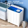 Portable Washing Machine, 28lbs Twin Tub Mini Compact Laundry Machine with Drain Pump, Semi-automatic for Dorms, Apartments, RVs 3