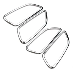 Premium Chrome Interior Door Decoration Rings (Silver)
