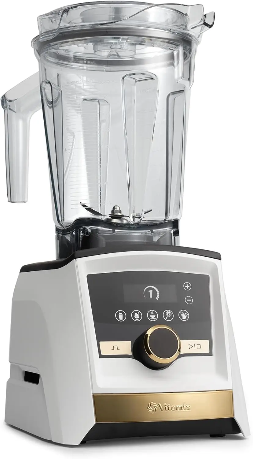 A3500 Ascent Series Gold Label Smart Blender Professional-Grade 64 oz. Low-Profile Container White with Gold Accents 2