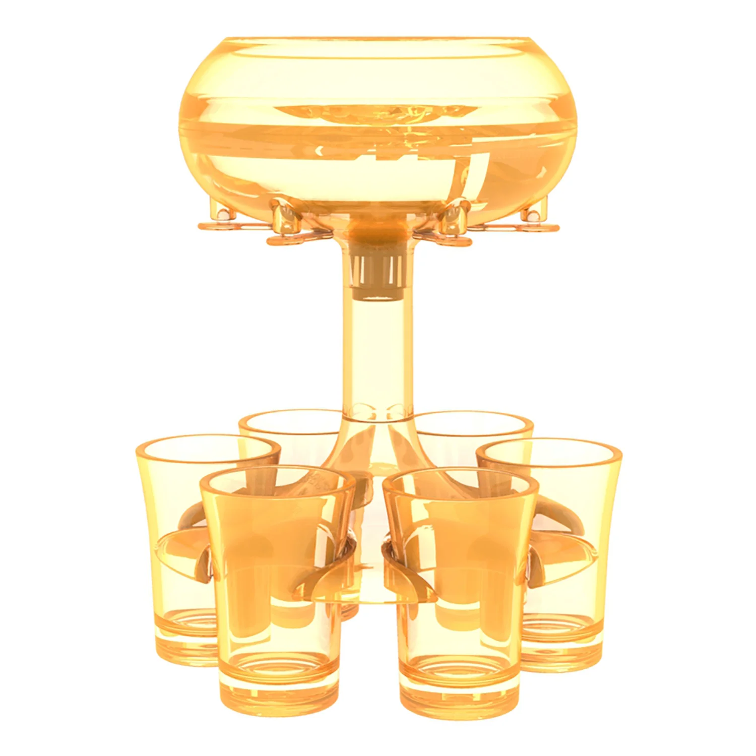 

Transparent splitter for pouring cocktails in a bar