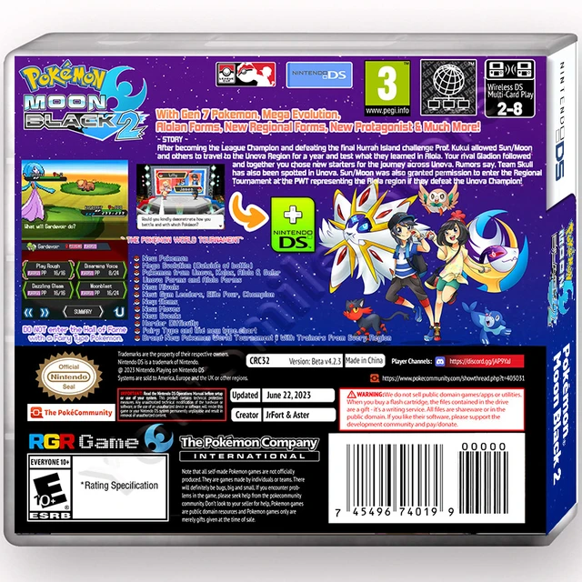 NDS Moemon Black 2 and White 2 Game Cartridge 32 Bit Video Game Console  Card Pokemon Shell with Box for GBA/NDS - AliExpress