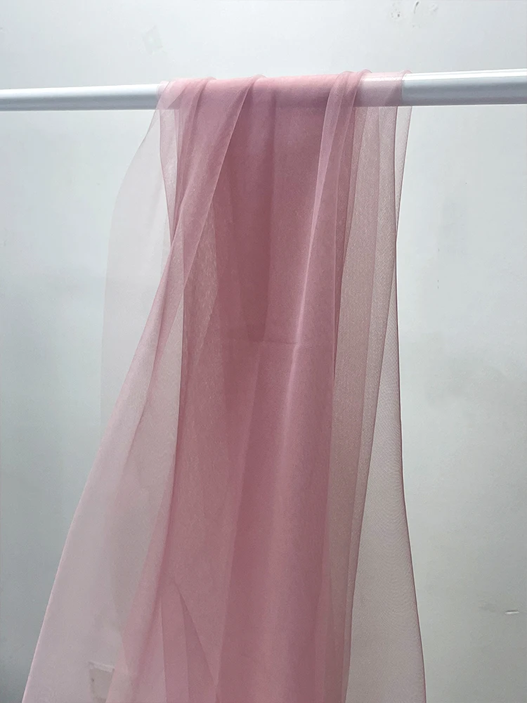 Elegant Red and Pink Tulle Mesh Fabric for Wedding and Bridal Wear