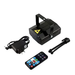 Sound - Activated Mini LED Laser Stage Projector with Remote Control - EU Plug (Black)
