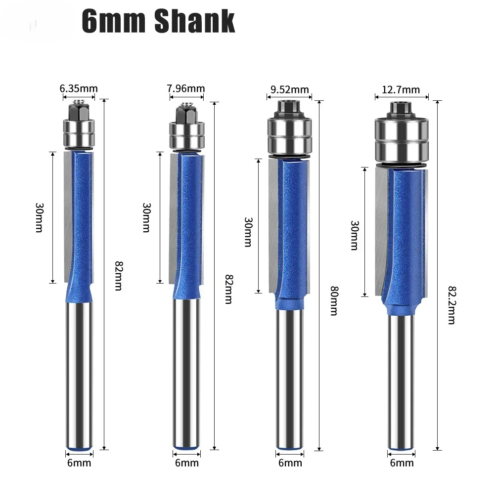 6mm 1/4Double Bearing Flush Trim Bit 5