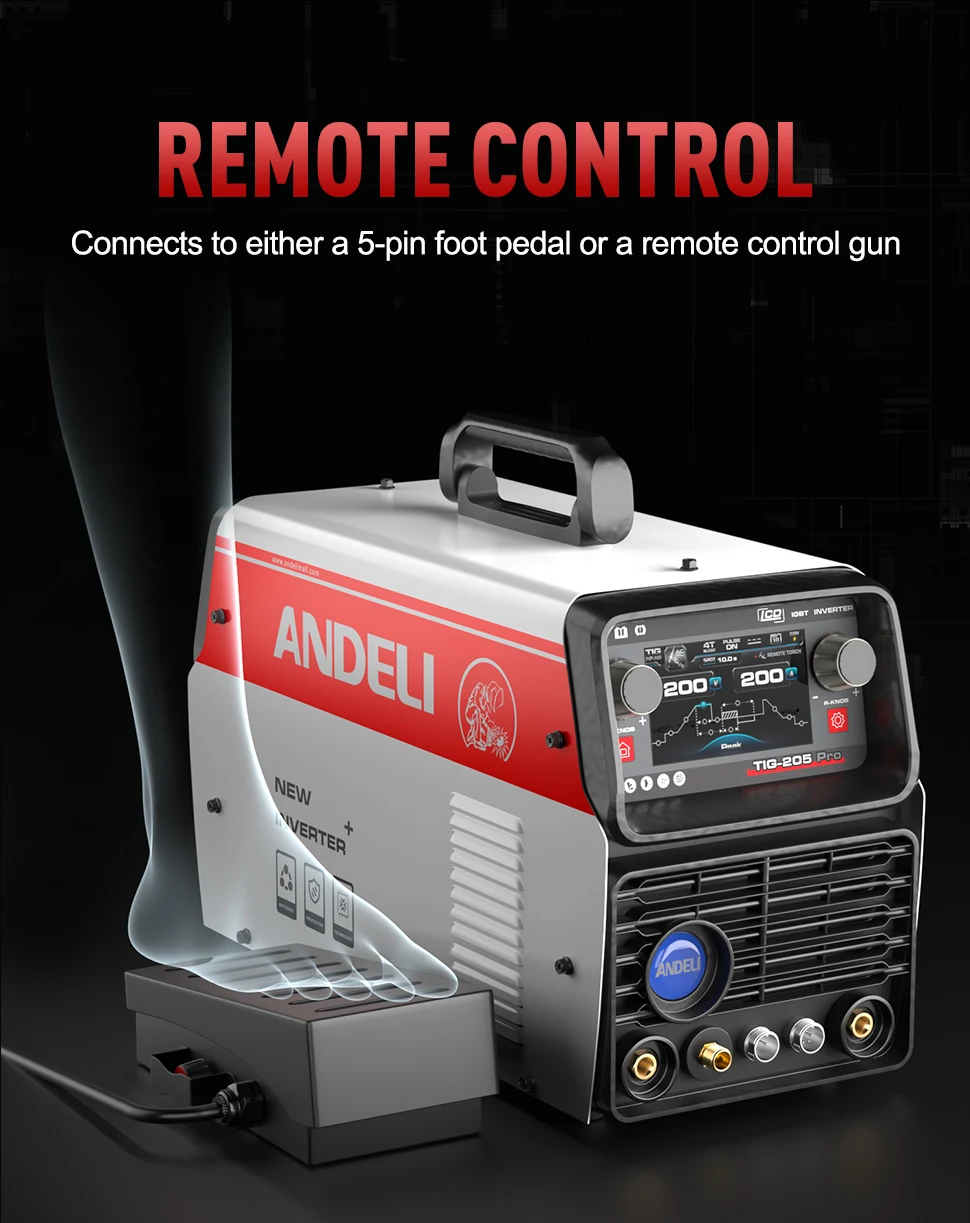 앤델리 TIG-250PRO 220V/110V AC DC 콜드 스팟 펄스 HF TIG 용접기