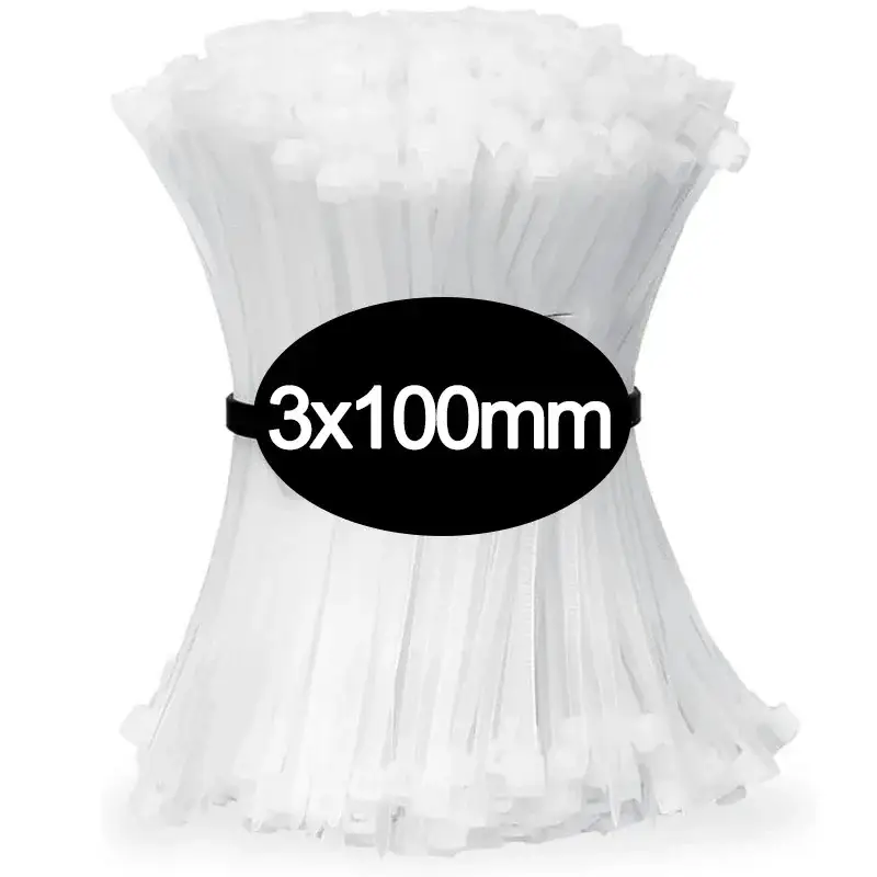100 PCS Self-locking Plastic Nylon Tie Black Fastening Strap Cable-Tie-Set Cable Zip Tie Fastening Ring Zip Wraps Strap Tie image 13