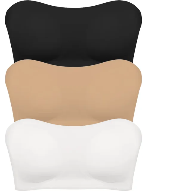 Soutien-gorge sans bretelles sans couture pour femmes, rembourré amovible, haut en soie glacée douce, sous-vêtements sans bretelles, sûr, antidérapant, Push Up, haut tubulaire Sexy