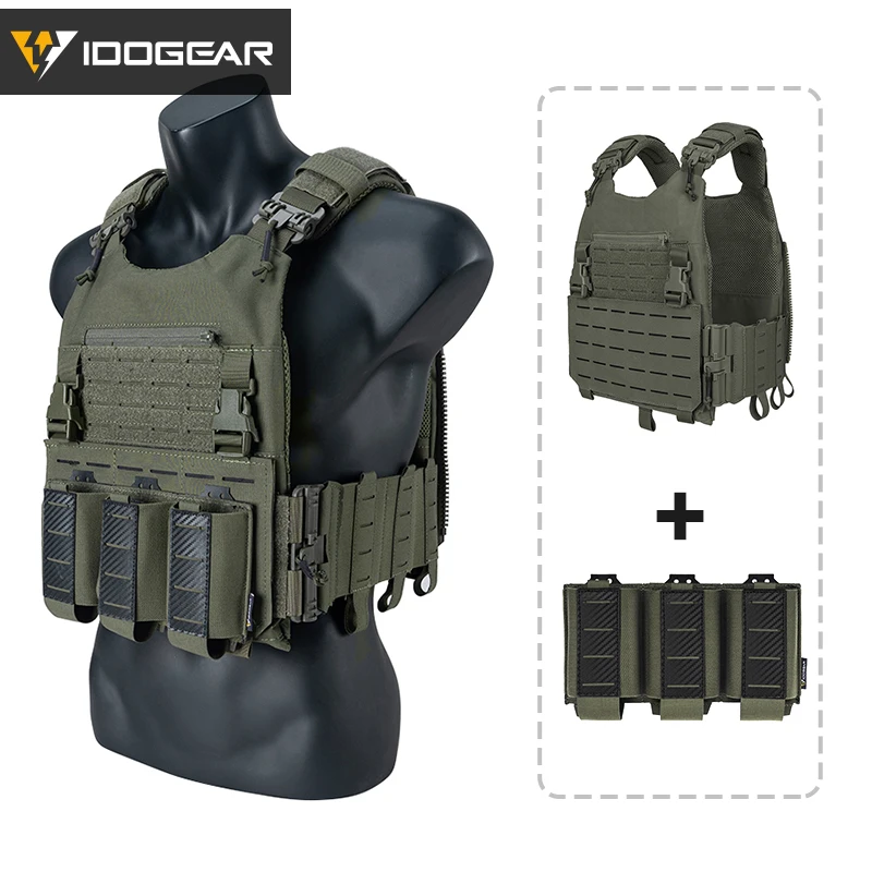 Idogear lsr taktische Weste Schnell verschluss Schnalle laser geschnittene Platte 500d mit 5,56 Triple Mag Pouch Gear Kampf zubehör