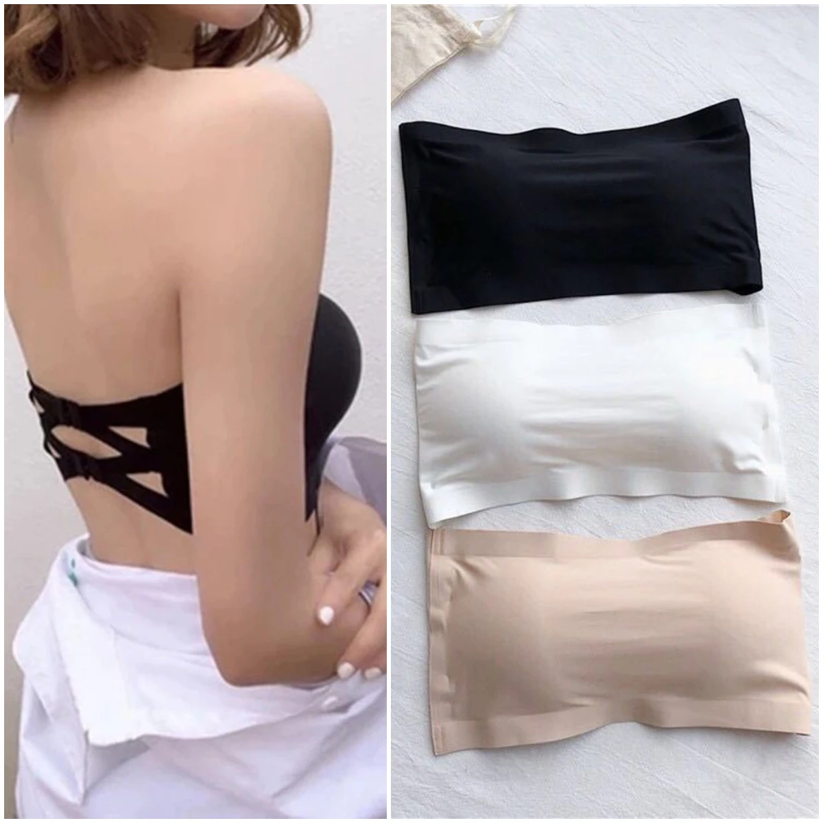 

Summer Strapless Bra Soft Push Up Seamless Sexy Solid Color Women Lingerie