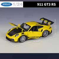Welly 1:24 Porsche 911 GT3 RS Alloy Sports Car Model Diecast Metal Track Racing Vehicles Car Model Simulation Childrens Toy Gift 2