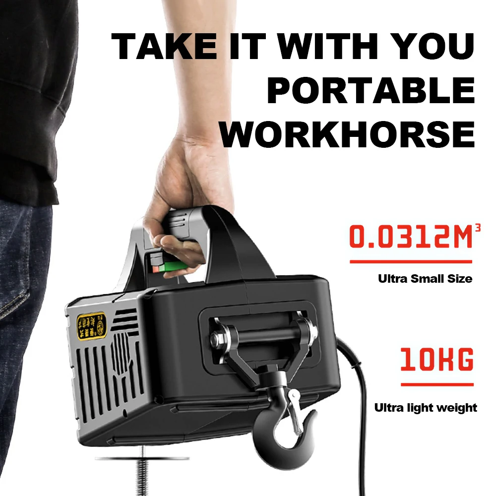 Mini Electric Hoist Electric Crane Air Conditioning Cranes 220V 1500W Portable Crane Small Lifting Air Conditioning Hoist